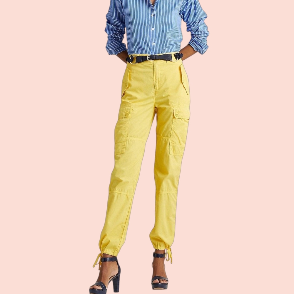 Lauren Ralph Lauren Yellow Cargo Pants New With Tags
